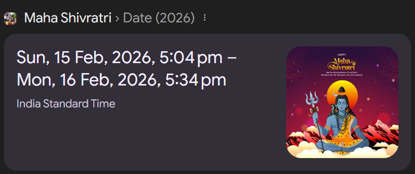 Mahashivratri 2026 Date Calendar Proof