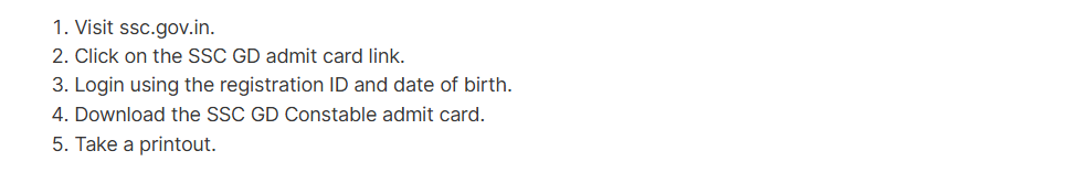 SSC GD Login