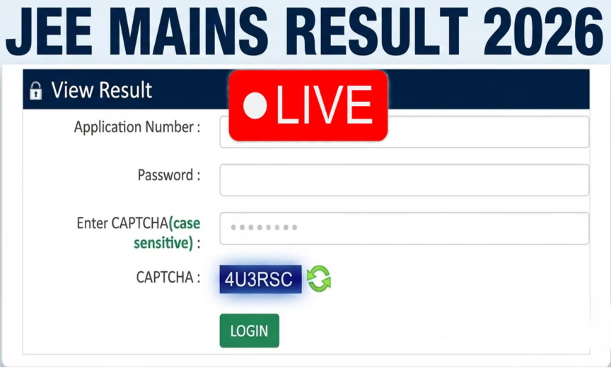 JEE Main Result Login Window