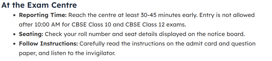 CBSE Board Exam Guidelines 2026 Timings and Rules