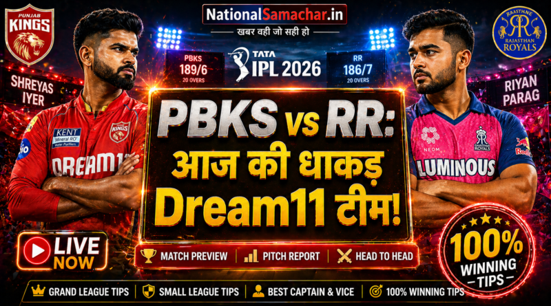 PBKS vs RR Dream11 Prediction Today